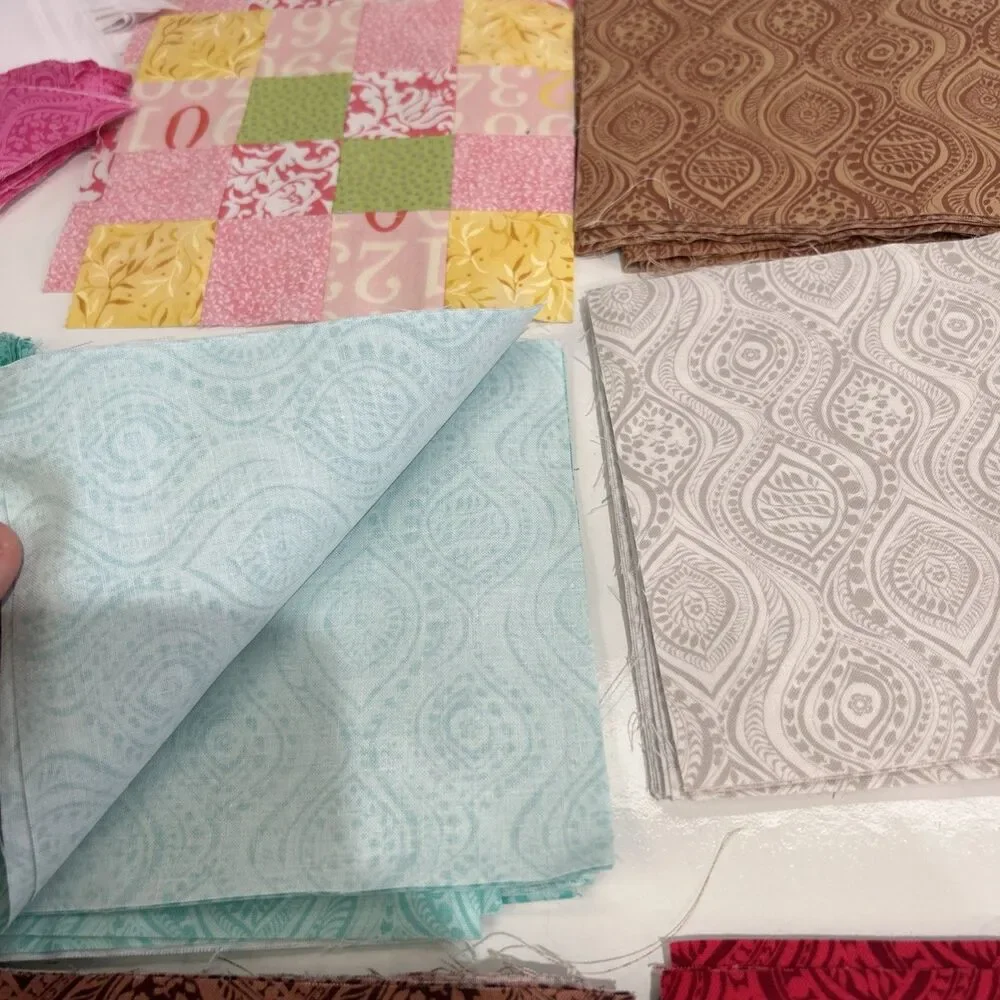 Cotton Quilt Squares & Triangles Pre Cut Fabric Lot 6